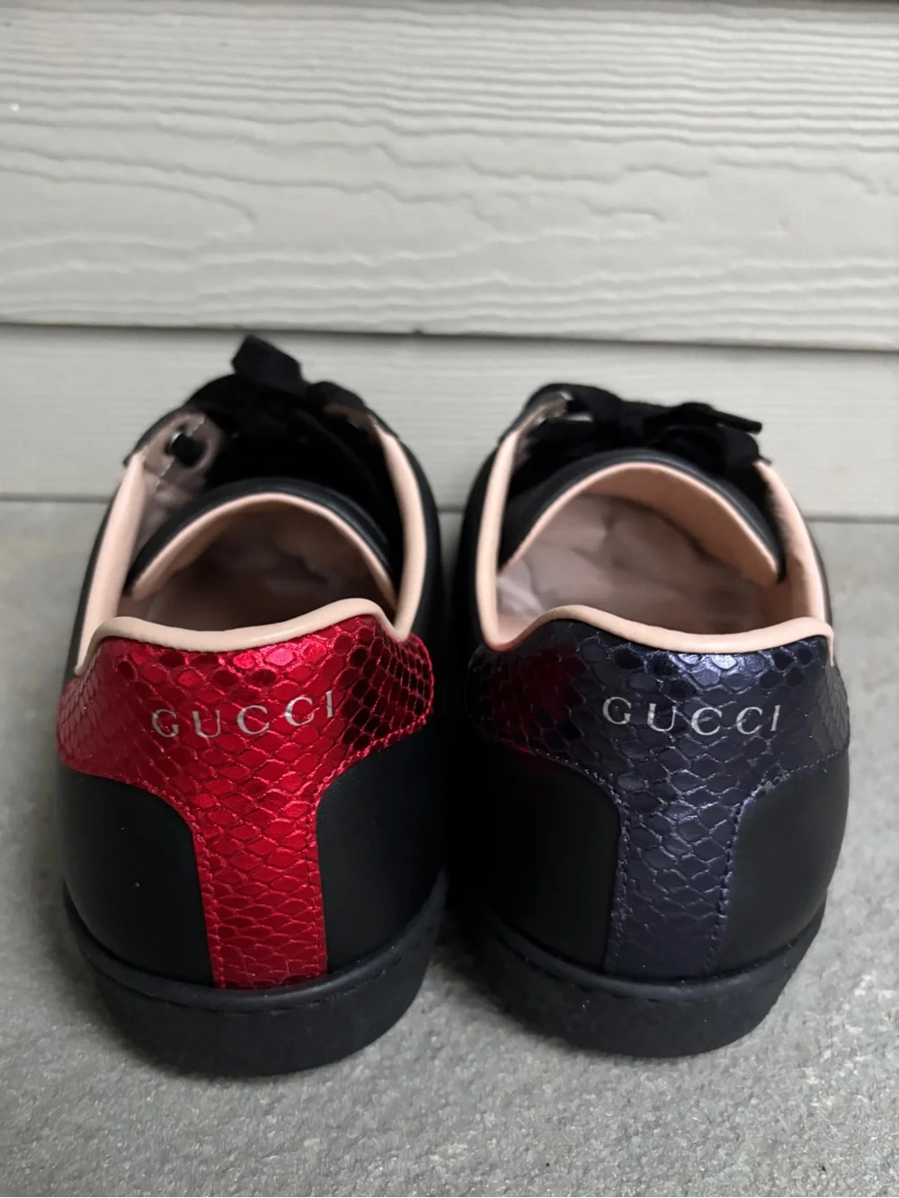 Gucci Ace Gold Bee Black Leather Sneakers